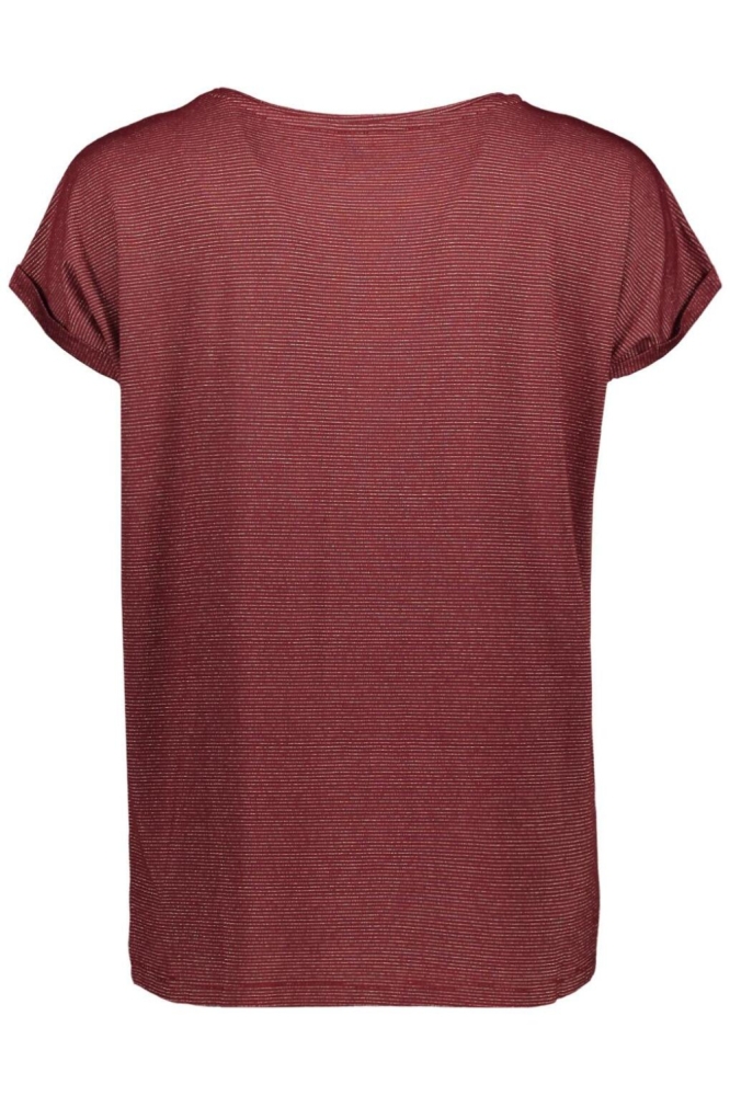VMLAVA GLITTER SS TOP STRIPE GA JRS 10250488 Syrah/GOLD LUREX
